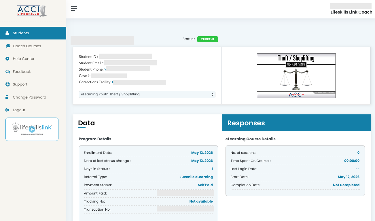 Coaches View of Student Data